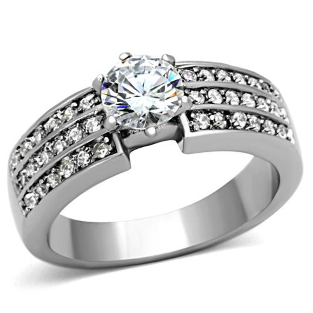 102 Ct Zirconia Stainless Steel Engagement Ring